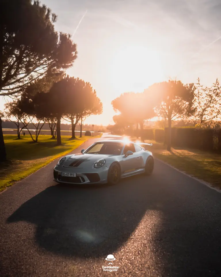 Porsche 991 GT3 Silber Sonnenuntergang Tuning