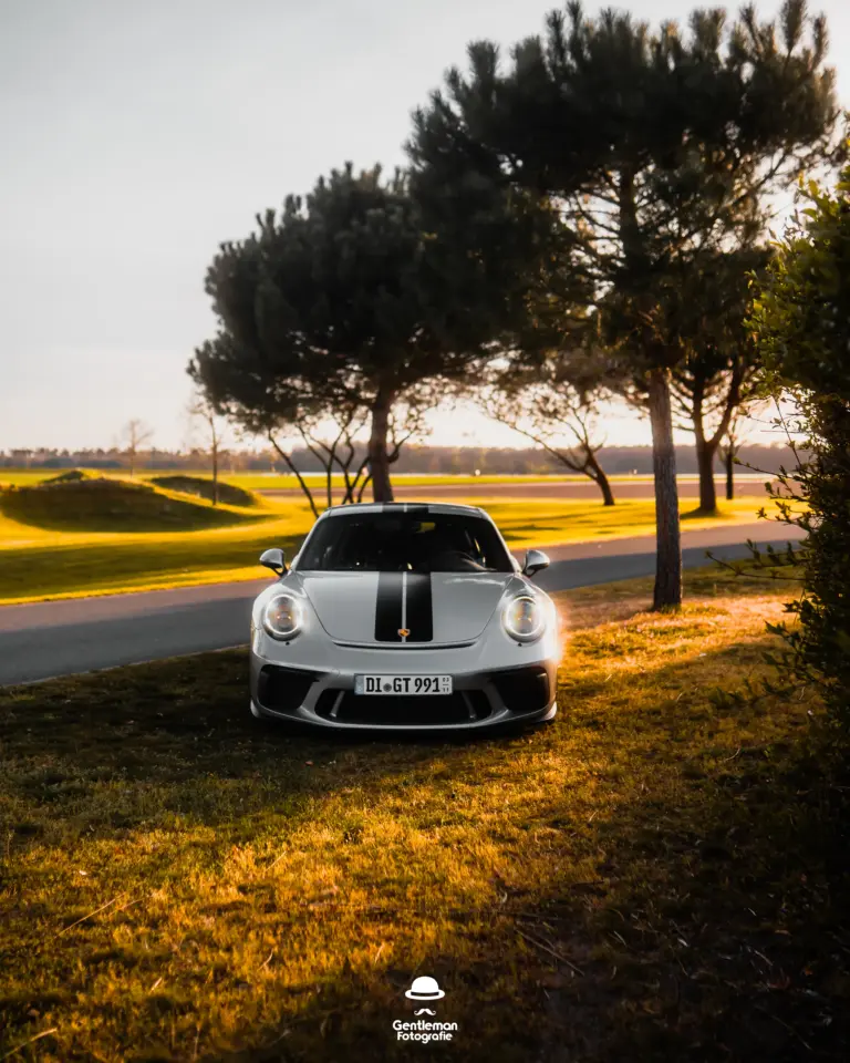Porsche 991 GT3 Silber Sonnenuntergang Tuning