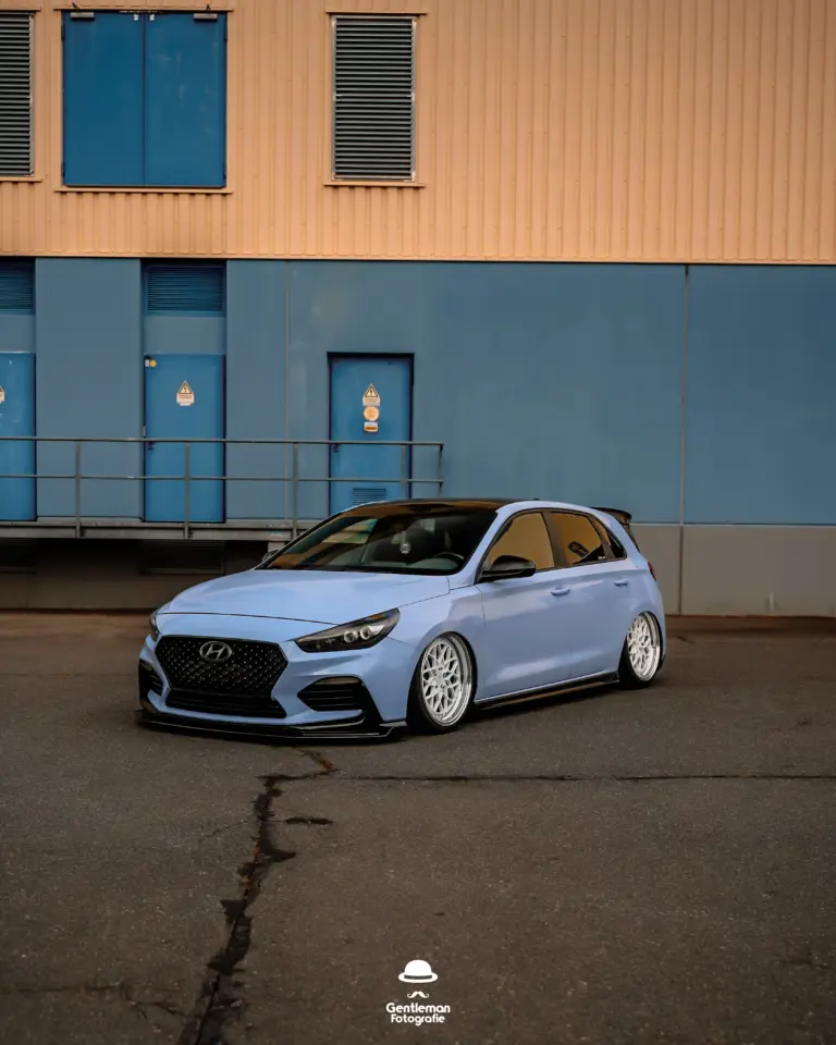 Hyundai I30N Airride Luftfahrwerk Tiefergelegt Perfomance Blau Mr.custm Felgen