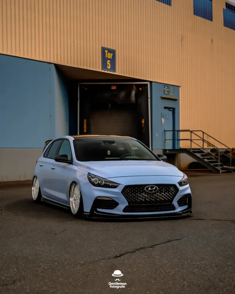 Hyundai I30N Airride Luftfahrwerk Tiefergelegt Perfomance Blau Mr.custm Felgen
