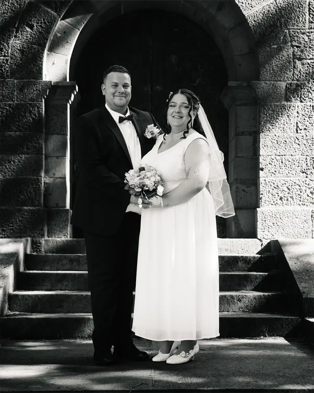 Hochzeit Wedding Hochzeitskleid Hochzeits Anzug Ehepaar Schwarz Weiß